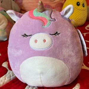 890. Squishmallows Silvia Unicorn Pink Purple  Summer By Kellytoy New